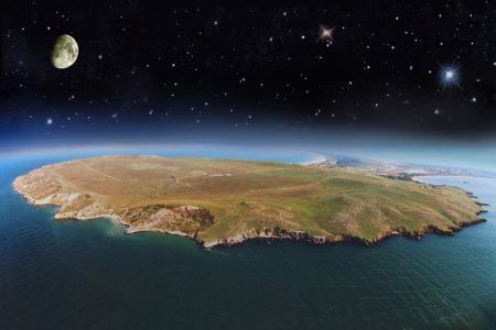 Мыс Казантип вид сверху