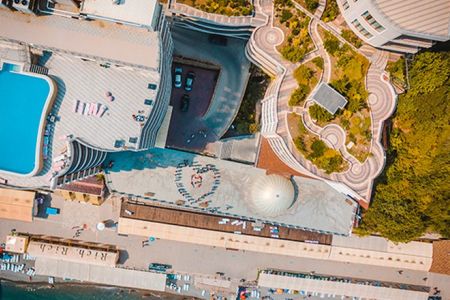 Вид сверху на территорию