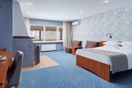 Люкс 4-местный 1-комнатный (с камином №1-4)