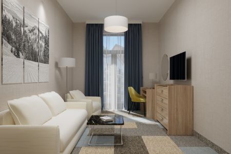 Апартаменты 2-местный 2-комнатный (с кухней, корпус 1), гостиная