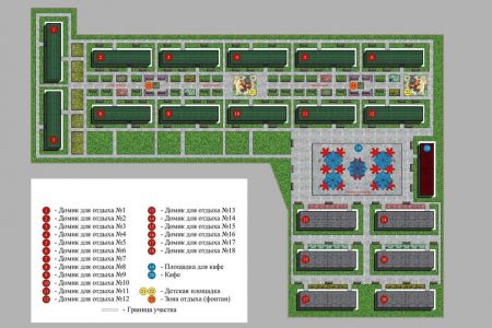 Внешний вид коттеджей.Территория