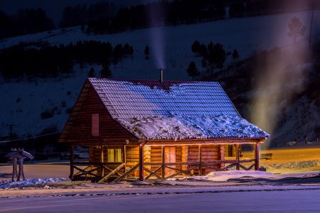 Зима. Русская баня