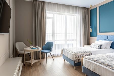 Стандартный номер с двумя раздельными кроватями, вид на море