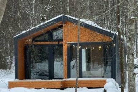 Дома на берегу Вуоксы гостиная со спальней