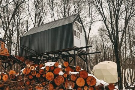 Домик 3-местный на дереве Лондонский туман