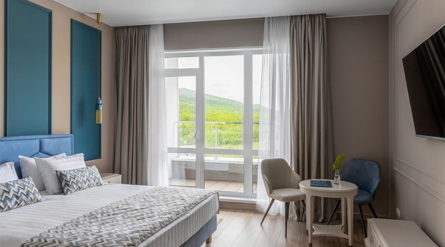 Стандартный номер с двумя раздельными кроватями, вид на море