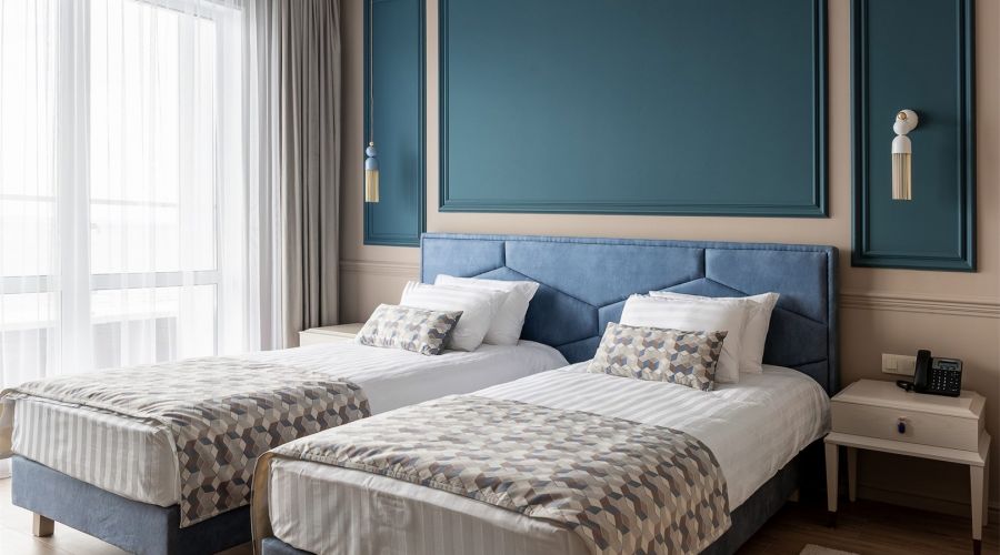 Стандартный номер с двумя раздельными кроватями, вид на море