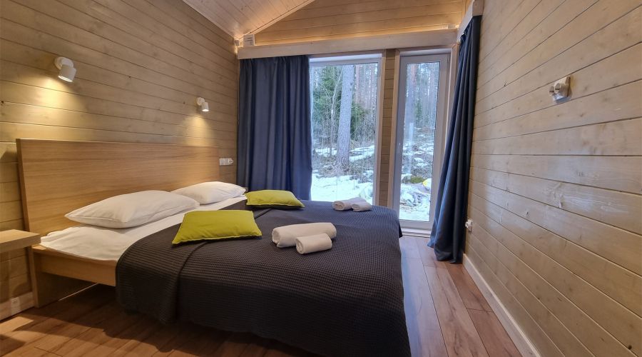 Дома с видом на лес гостиная со спальней