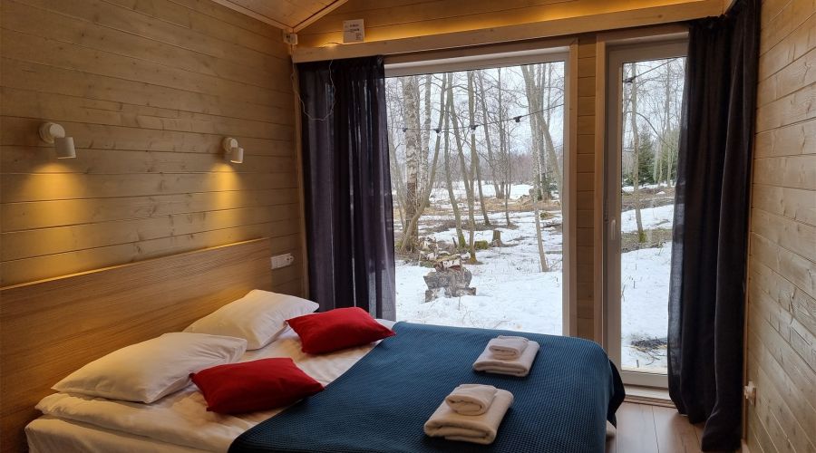 Дома на берегу Вуоксы гостиная со спальней