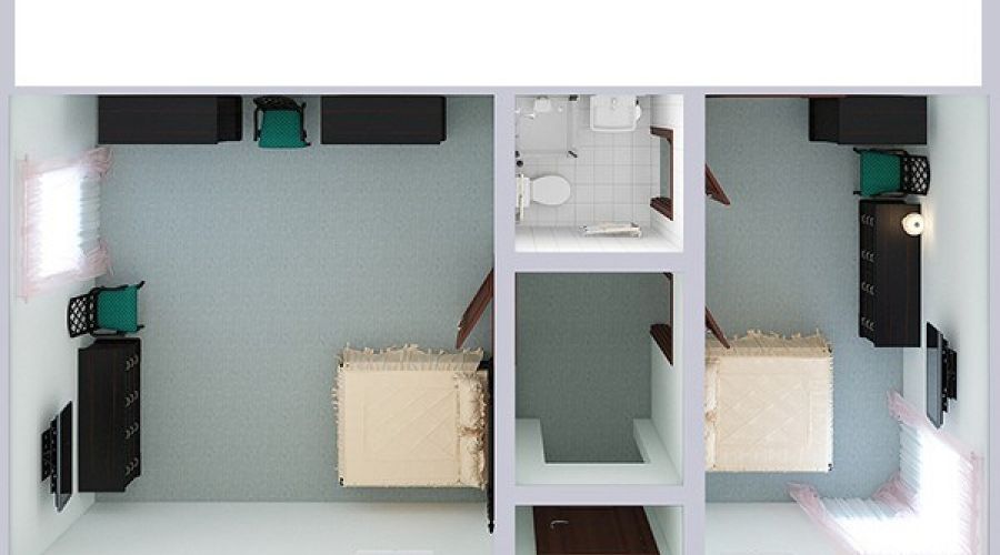 Апартаменты 2-комнатные 2-местные (морской корпус)