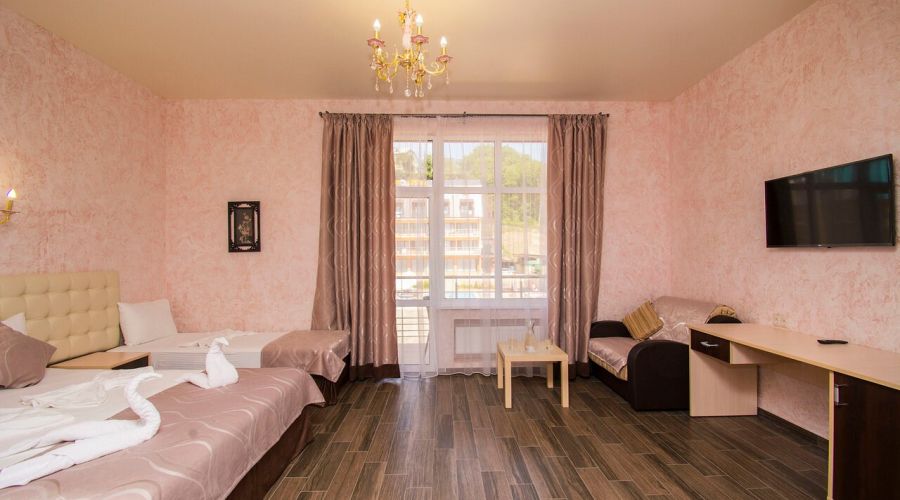 Студия 3-местная с балконом и кухней