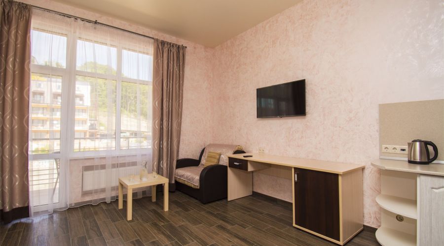 Студия 3-местная с балконом и кухней