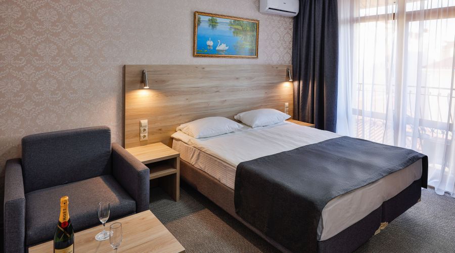 Стандартный 2-местный с балконом с видом в стену