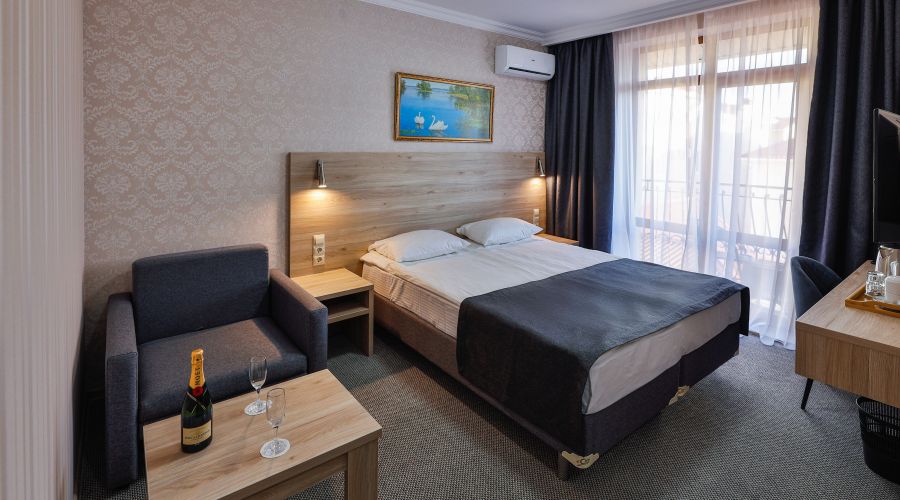 Стандартный 2-местный с балконом с видом в стену