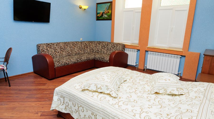 Люкс Люкс 30 кв. м  с большой кроватью и диваном в корпус Е