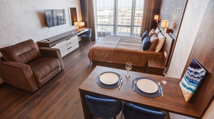 Апартаменты студио 2-местные 1-комнатные вид на море АкваDeluxe