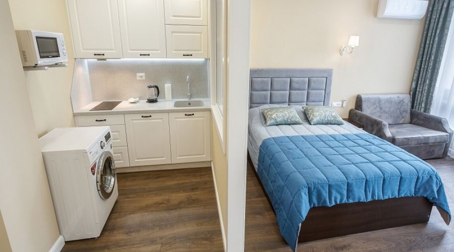 Апартаменты студио 2-местные 1-комнатные 1 линия вид на море АкваDeluxe