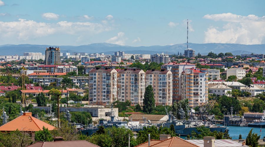 Апартаменты студио 2-местные 1-комнатные вид на город Аквамарин