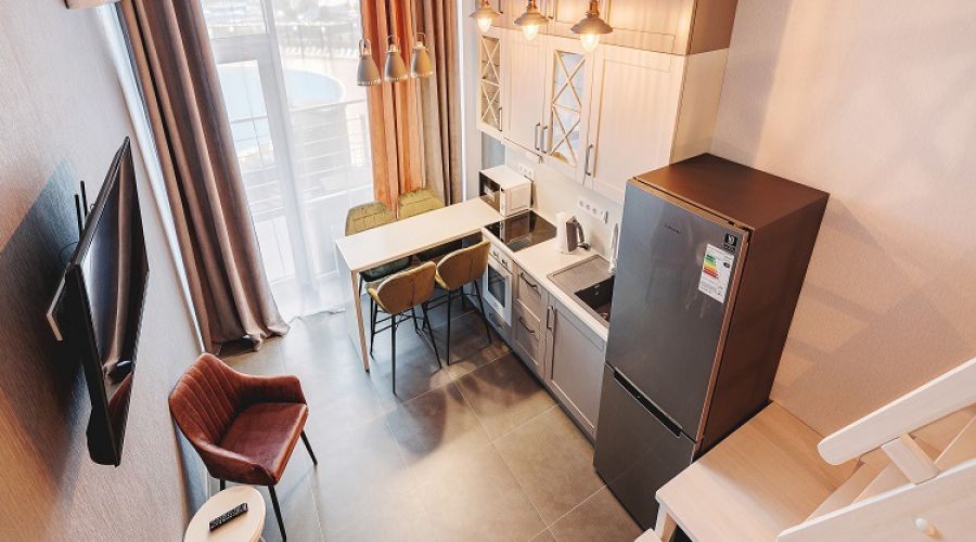 Апартаменты студио 2-местные 1-комнатные вид на бассейн "М" АкваDeLuxe