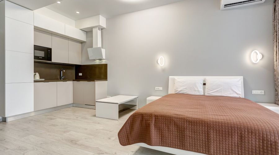 Апартаменты студио 2-местные 1-комнатные V вид на море 1 линия Аква Deluxe