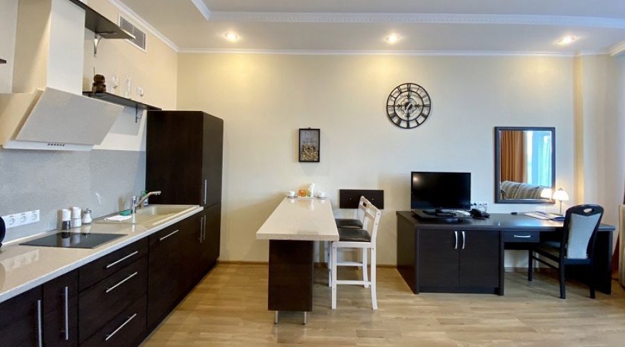 Апартаменты студио 2-местные 1-комнатные вид на город Аквамарин