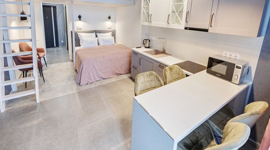 Апартаменты студио 2-местные 1-комнатные вид на бассейн "М" АкваDeLuxe