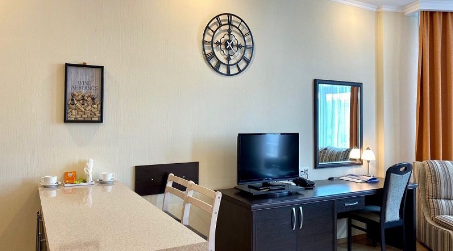 Апартаменты студио 2-местные 1-комнатные вид на город Аквамарин