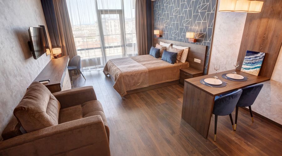 Апартаменты студио 2-местные 1-комнатные вид на море АкваDeluxe