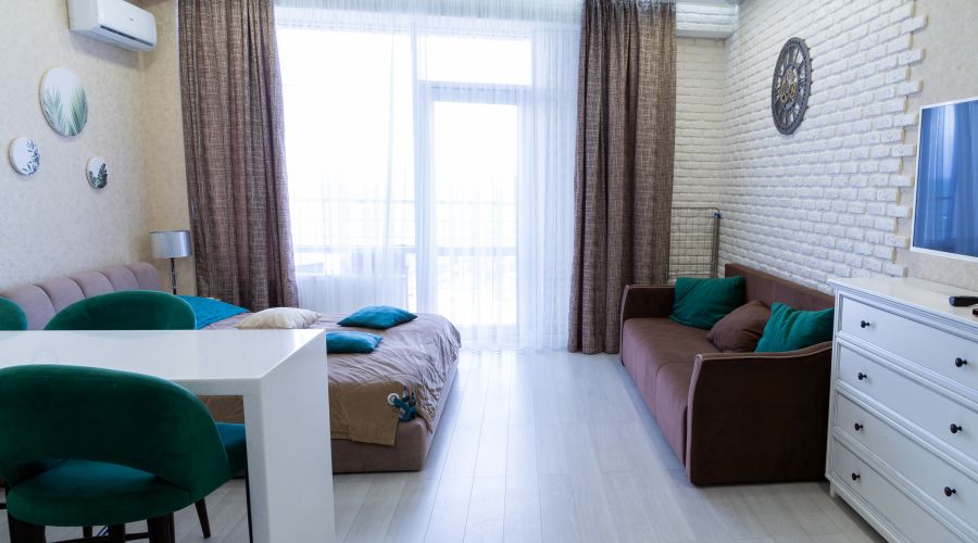 Апартаменты студио 2-местные 1-комнатные вид на море АкваDeluxe