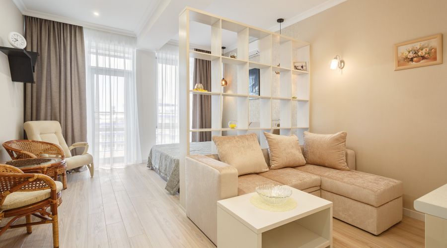 Апартаменты студио 2-местные 1-комнатные вид на море АкваDeluxe