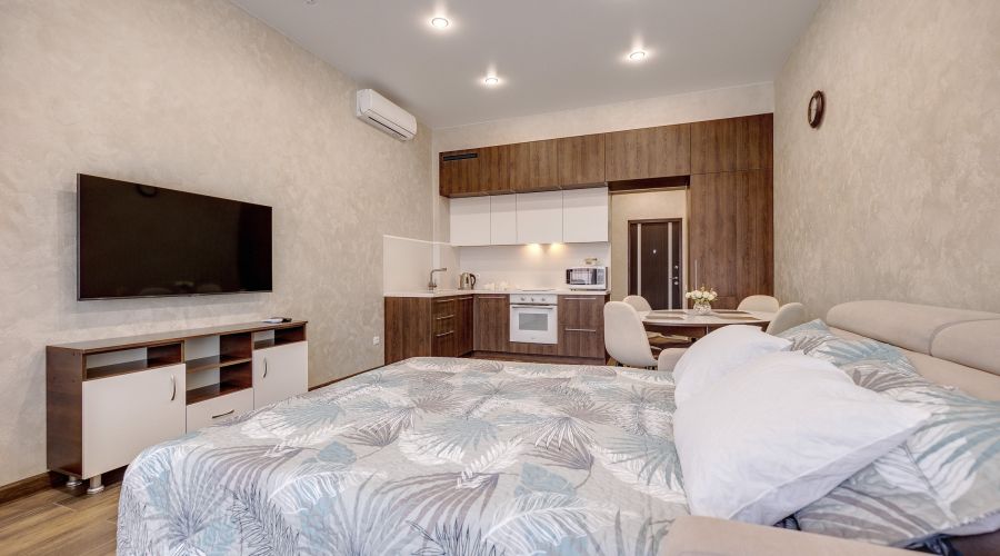 Апартаменты студио 2-местный боковой вид на море корпус АкваDeLuxe