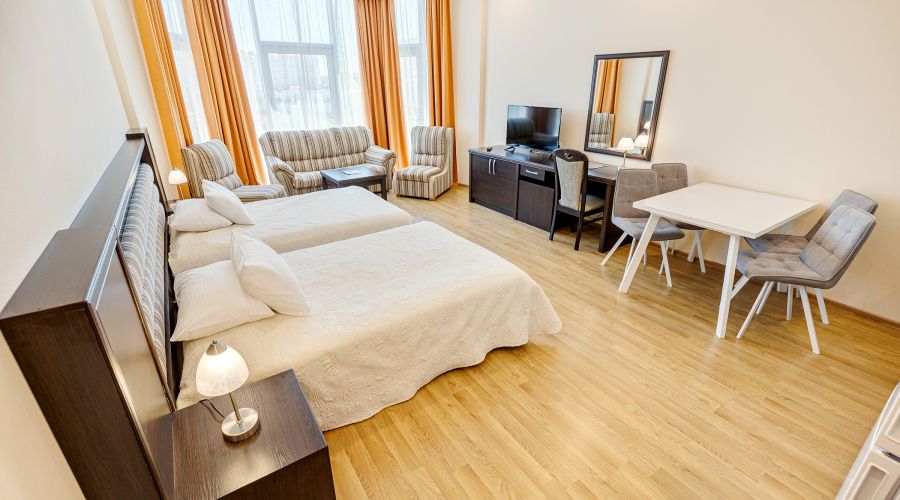 Апартаменты студио 2-местные 1-комнатные вид на город Аквамарин