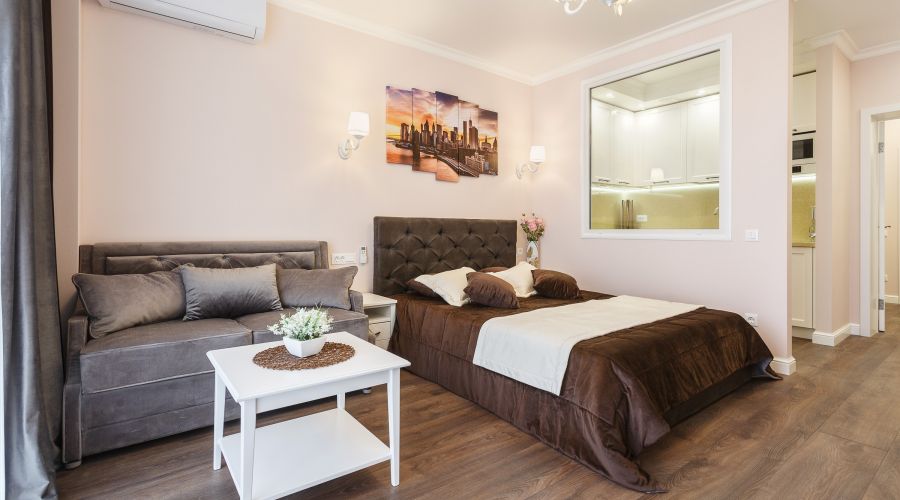 Апартаменты студио 2-местные 1-комнатные 1 линия вид на море АкваDeluxe