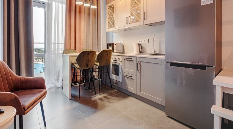 Апартаменты студио 2-местные 1-комнатные вид на бассейн "М" АкваDeLuxe