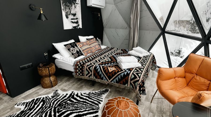 Купольный дом 2-местный стеклянный люкс-шатер